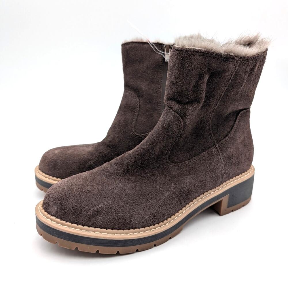 Blondo Nikkie Waterproof Ankle Bootie Side Zip Women's Java Size US6.5M EU37